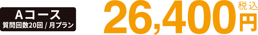 Aコース 質問回数20回/月プラン 年額26,400円税込